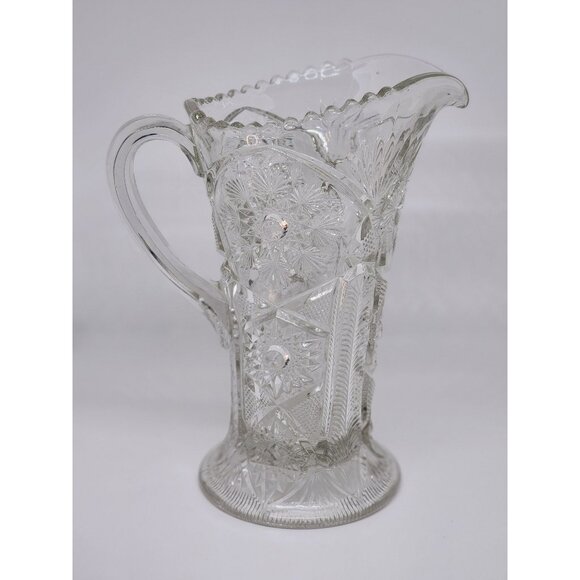 EAPG Cambridge Pattern Glass #2635 Fernland Snowflake Pitcher 9 7/8"1906 - Picture 1 of 5